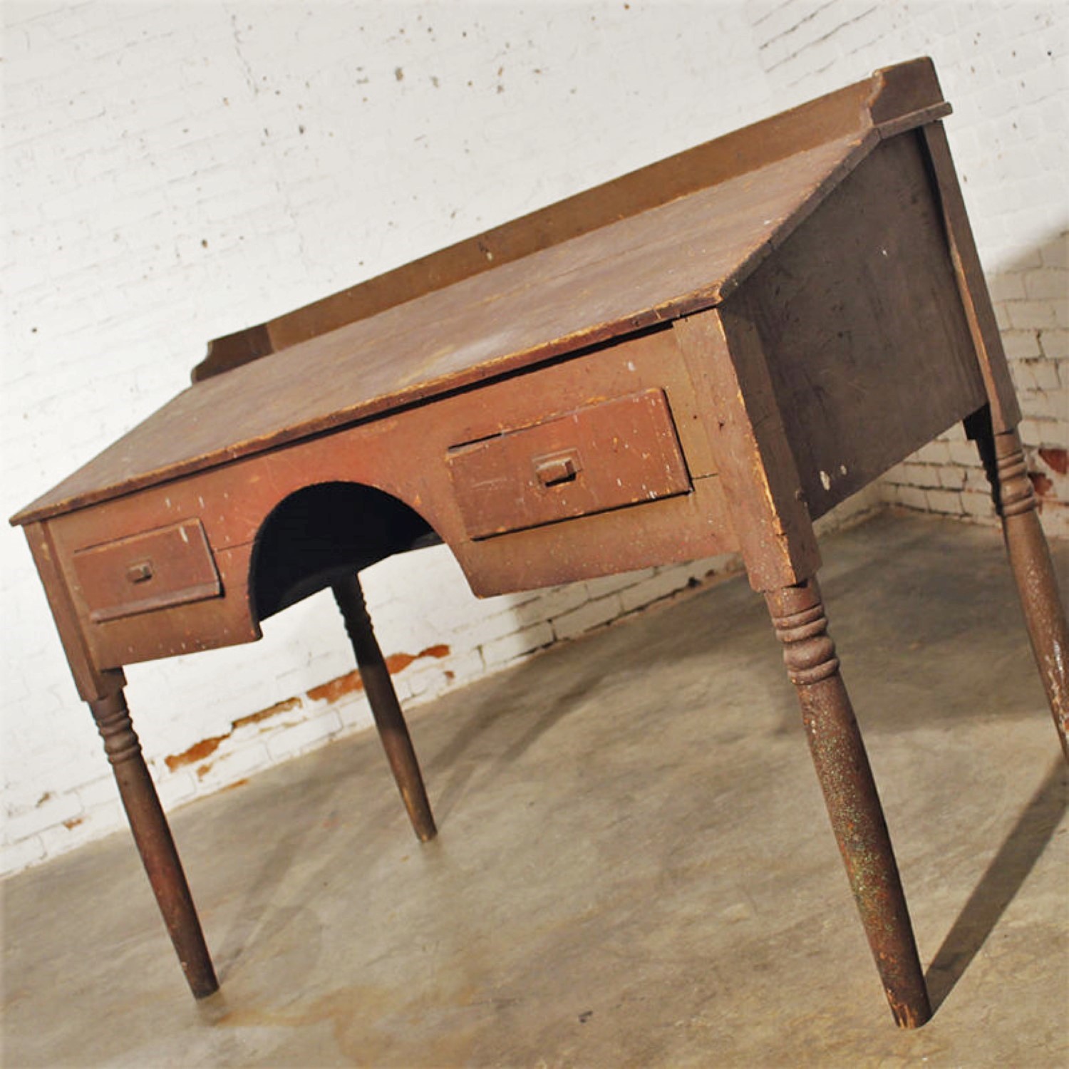 Primitive Wooden Antique Standing Desk