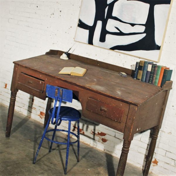 Primitive Wooden Antique Standing Desk