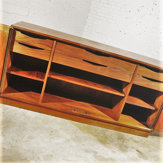 Jack Cartwright Honduran Rosewood Book-Matched 4 Door Cabinet for Founders Furniture Co.