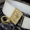 Vintage Christian Dior Leather Belt w/Gold-Tone Sultan in Turban & Rams Head Dangle Buckle