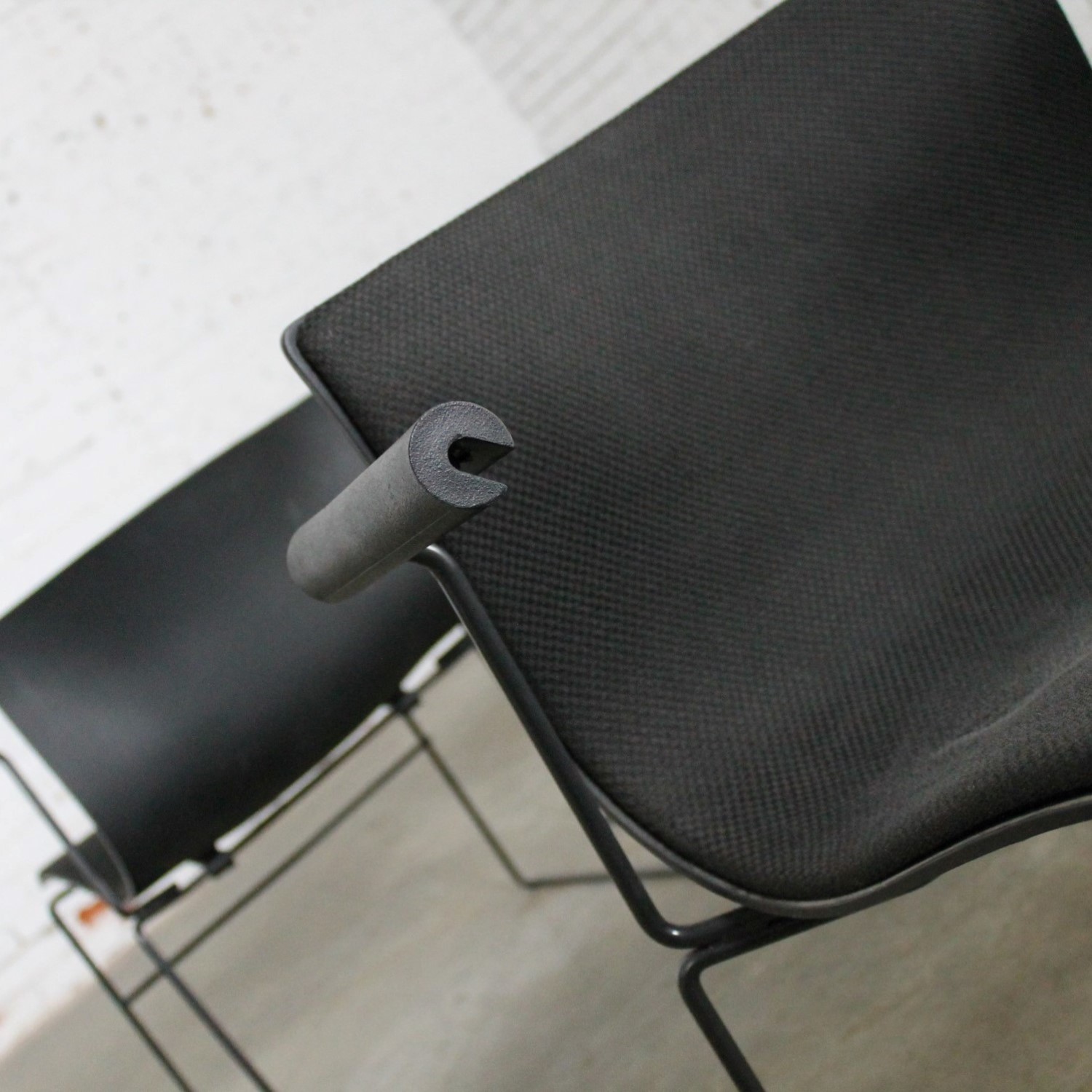 Vintage Black Handkerchief Arm Chairs by Massimo and Lella Vignelli for Knoll Set of Six