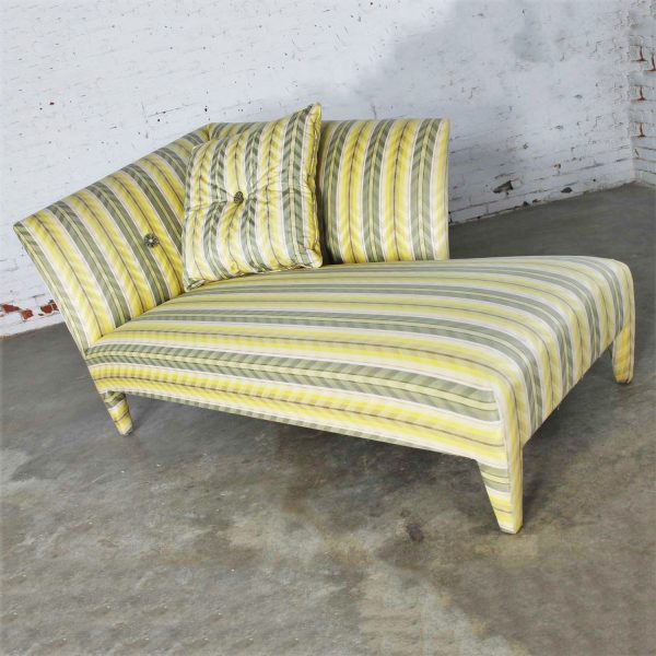 Vintage Donghia Yellow Stripe Spirit Chaise Longue by John Hutton