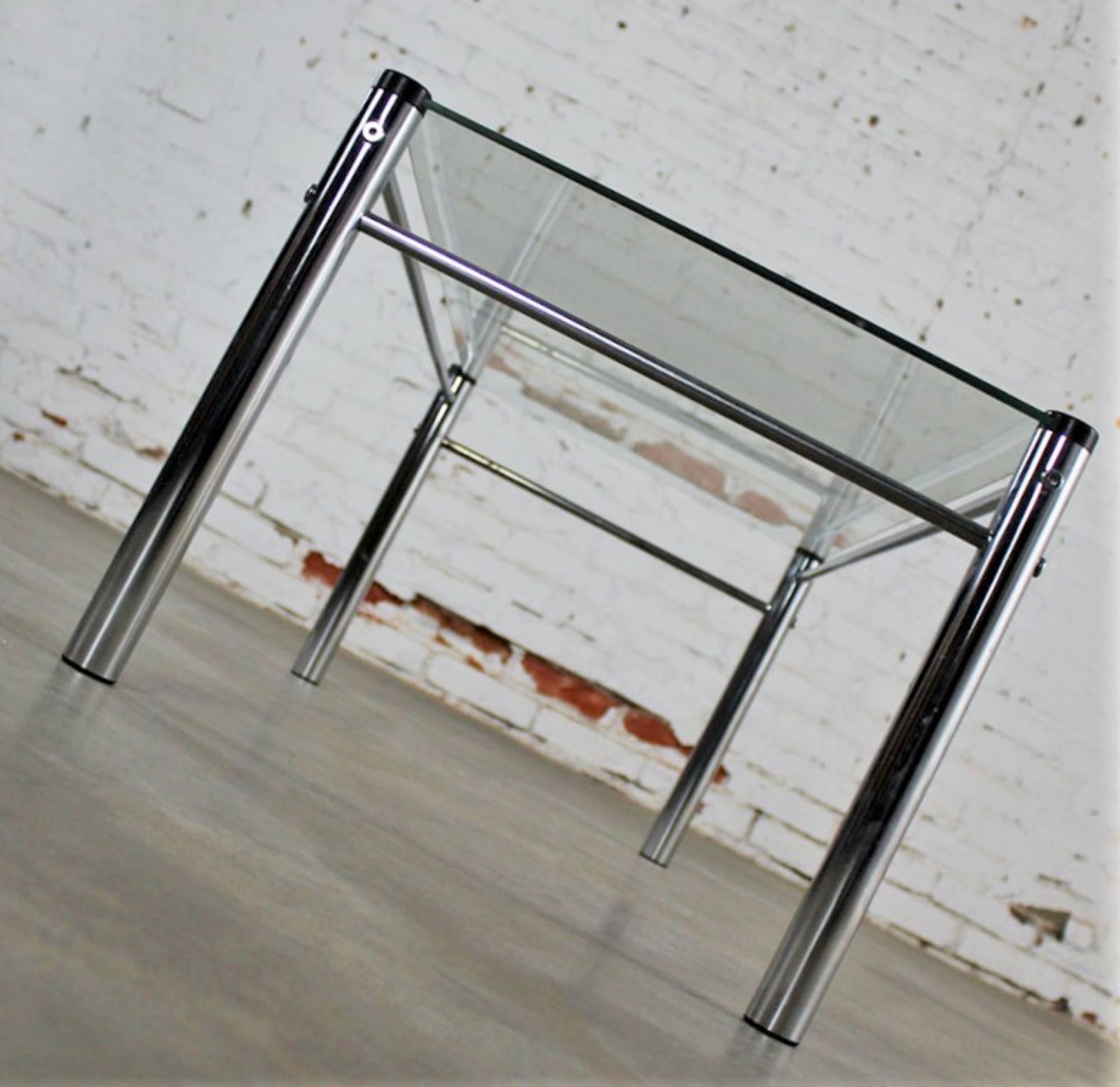 Chrome and Glass Coffee Table Mid Century Modern Attributed to James David Furniture