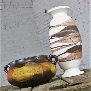 Royal Haeger Earth Wrap Pottery Vase and Double Handled Bowl