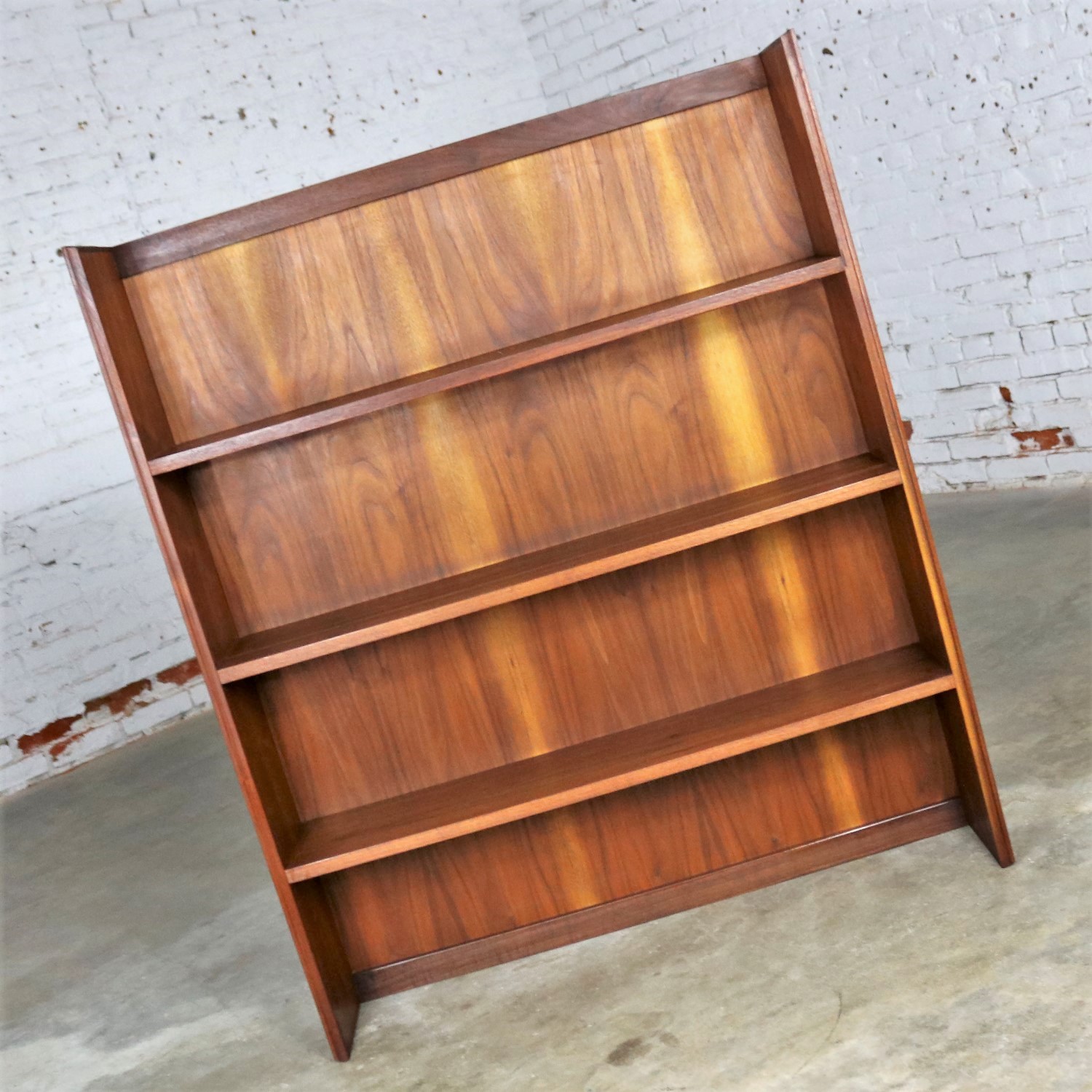Two Piece Bookcase Display Cabinet Attributed to Founders Furniture Mid Century Modern