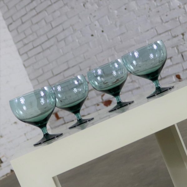 Russel Wright Morgantown American Modern Sea-Foam Champagne Coupes or Goblets