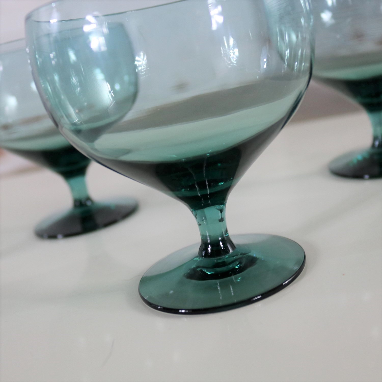 Russel Wright Morgantown American Modern Sea-Foam Champagne Coupes or Goblets