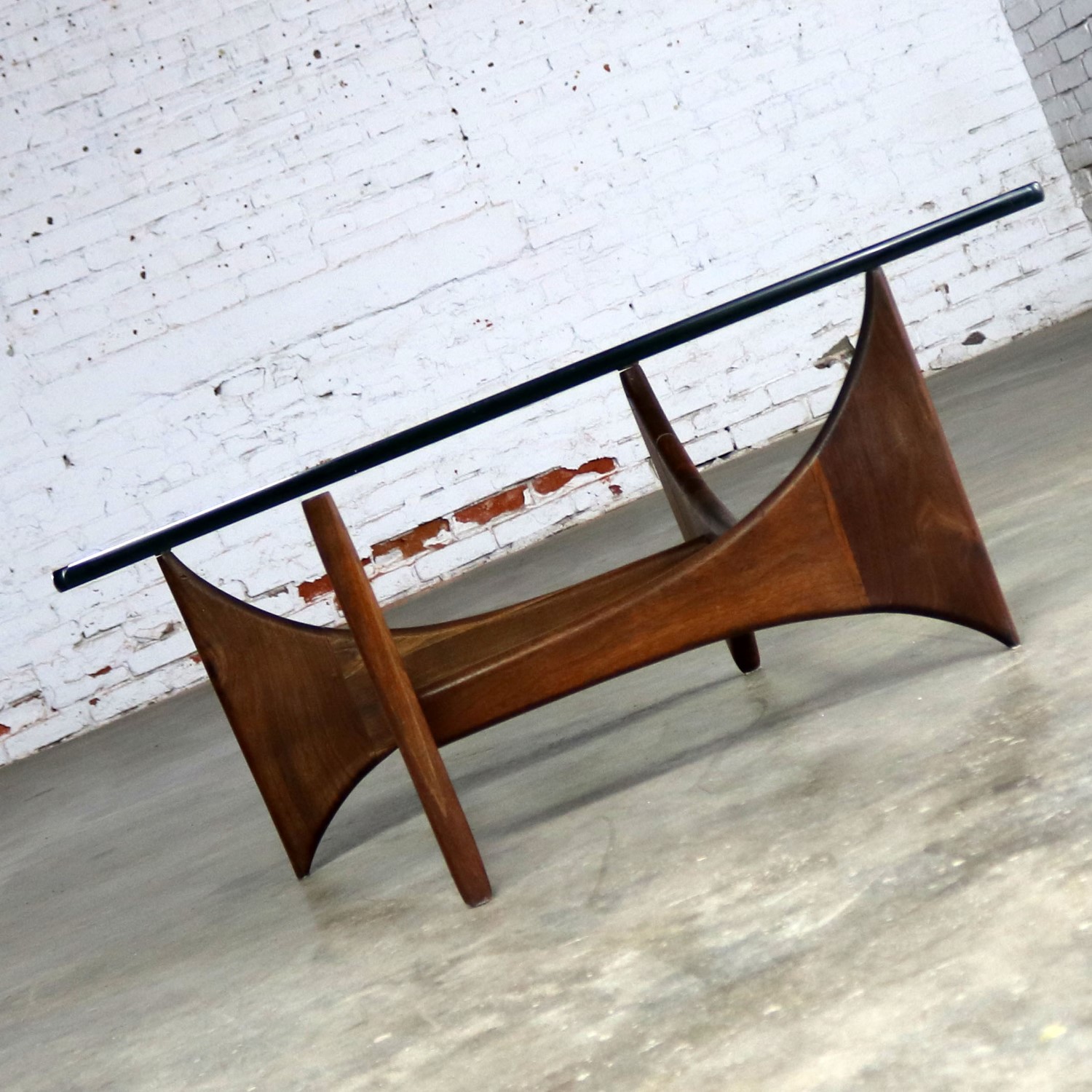 Adrian Pearsall Walnut and Glass Sculptural Cocktail Table for Craft Associates