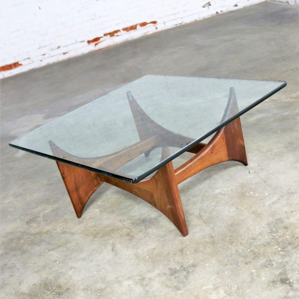 Adrian Pearsall Walnut and Glass Sculptural Cocktail Table for Craft Associates