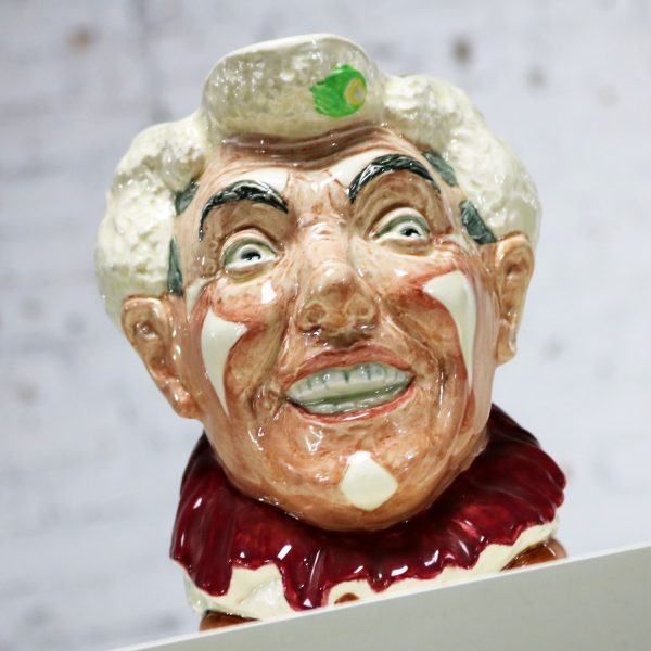 Royal Doulton The Clown Character Toby Jug D6322 with White Hair