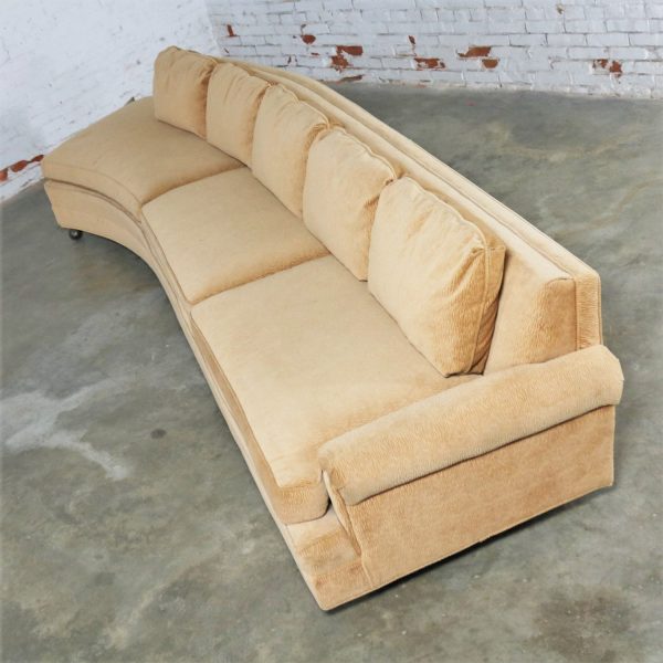 Extra Long Curved Single Arm Sofa Style of Harvey Probber