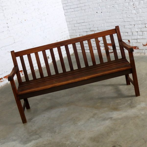 Vintage Windsor Natural Teak Outdoor Three Seat Bench