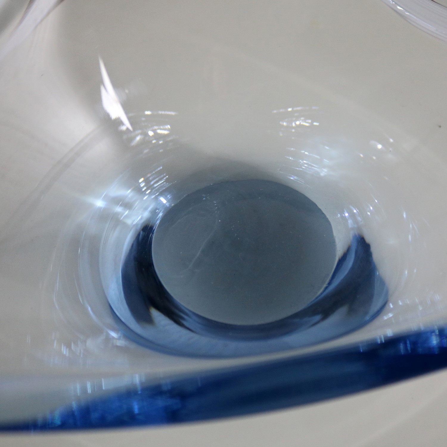Holmegaard Per Lutken Fionia Centerpiece Bowl in Blue Mid Century Modern