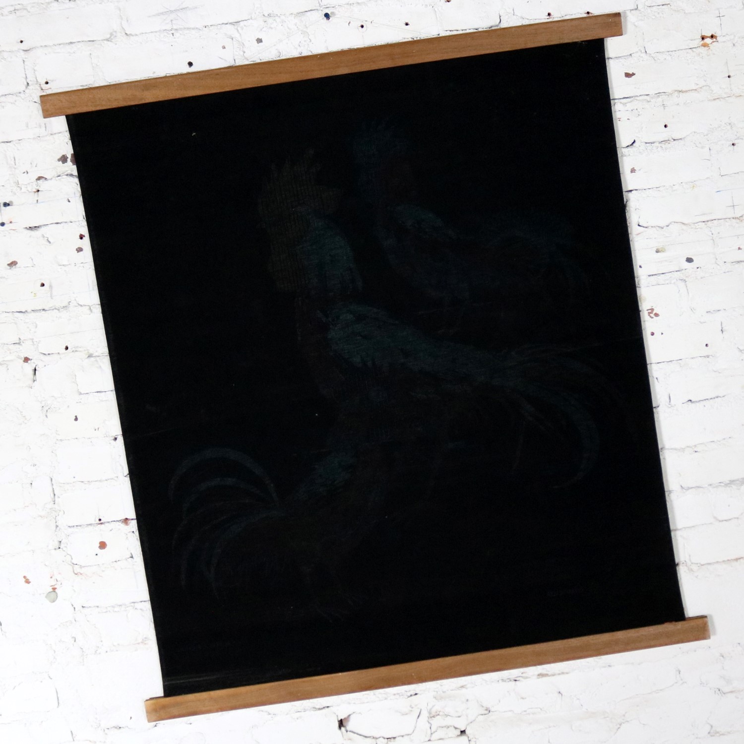 Robert Bushong Silkscreen Wall Scroll Chanticleer for Tom Tru Raymor Mid Century Modern