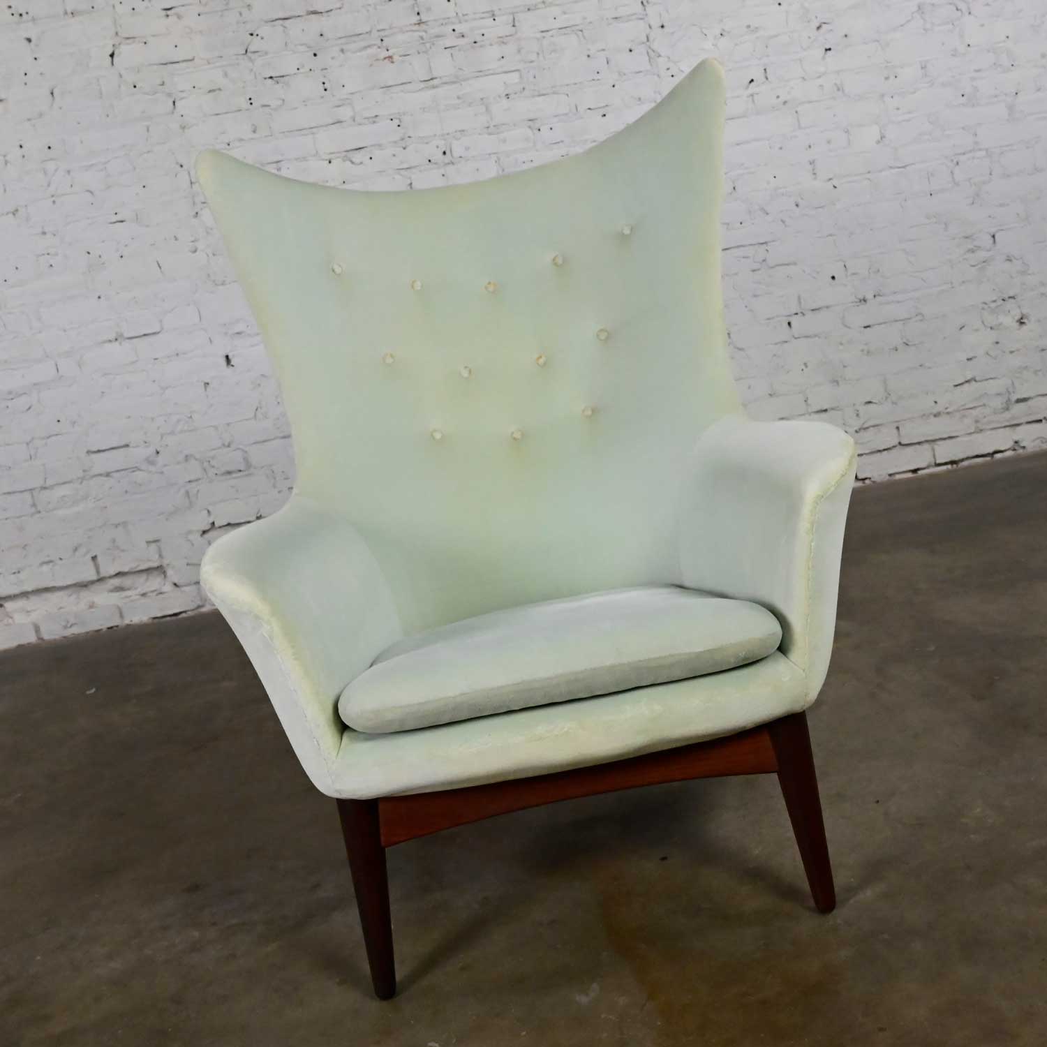 Vintage Scandinavian Modern Reclining Wingback Lounge Chair by H W Klein for Bramin Mobler