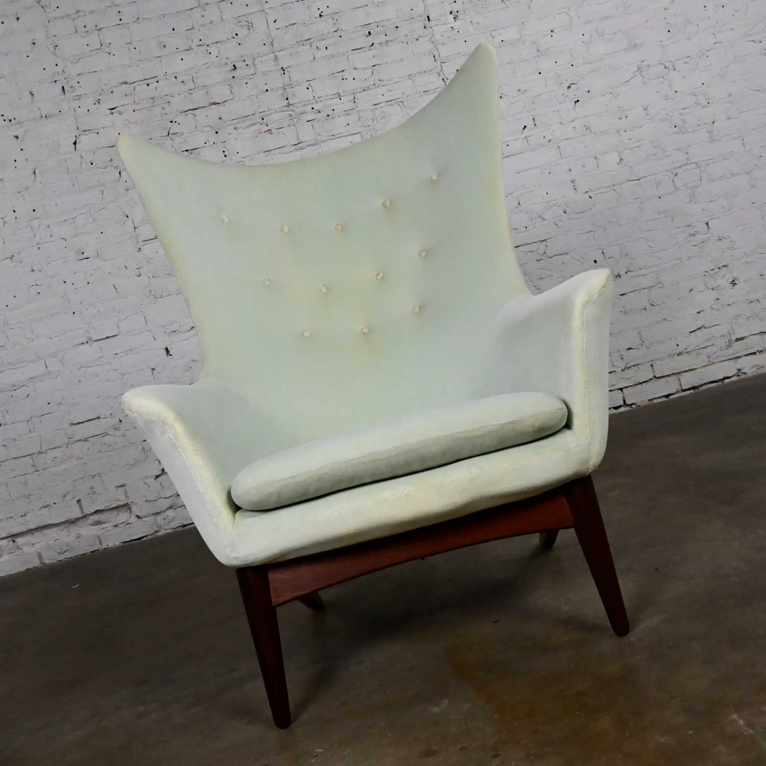 Vintage Scandinavian Modern Reclining Wingback Lounge Chair by H W Klein for Bramin Mobler
