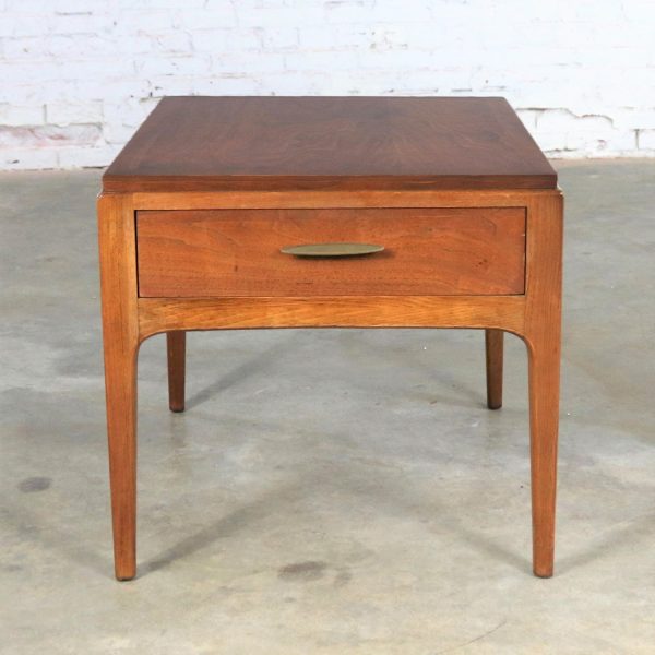 Lane Rhythm Walnut End Table with Drawer Mid Century Modern