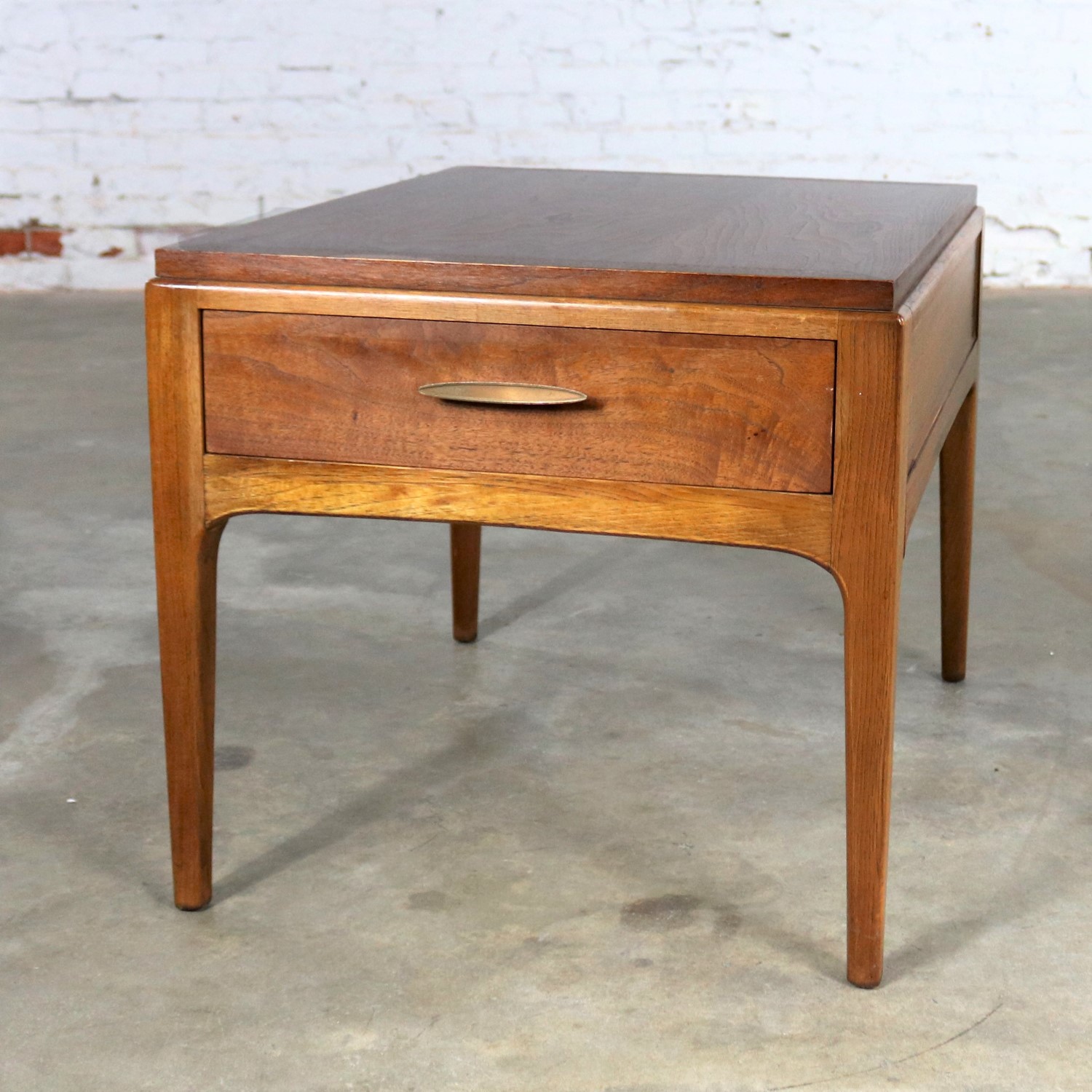 Lane Rhythm Walnut End Table with Drawer Mid Century Modern warehouse 414