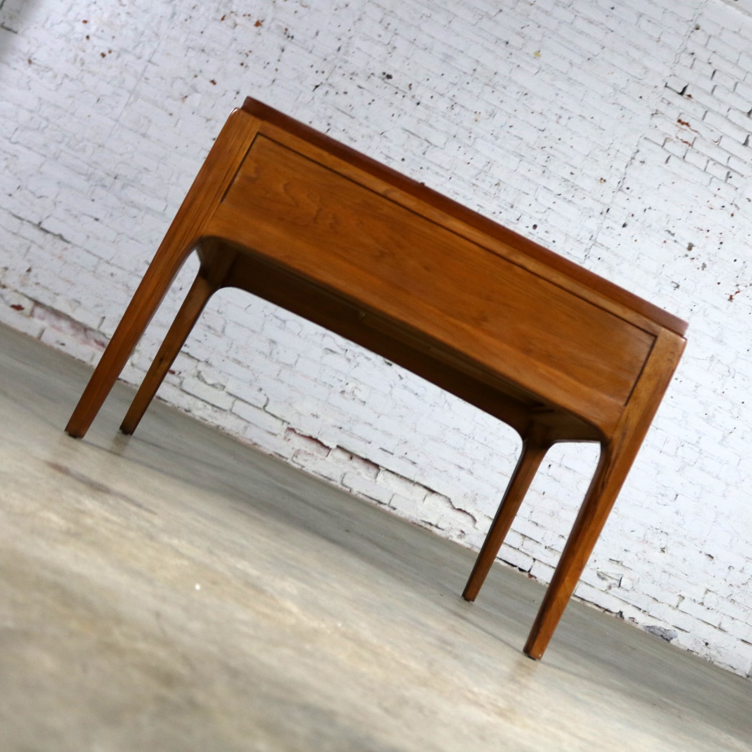 Lane Rhythm Walnut End Table with Drawer Mid Century Modern