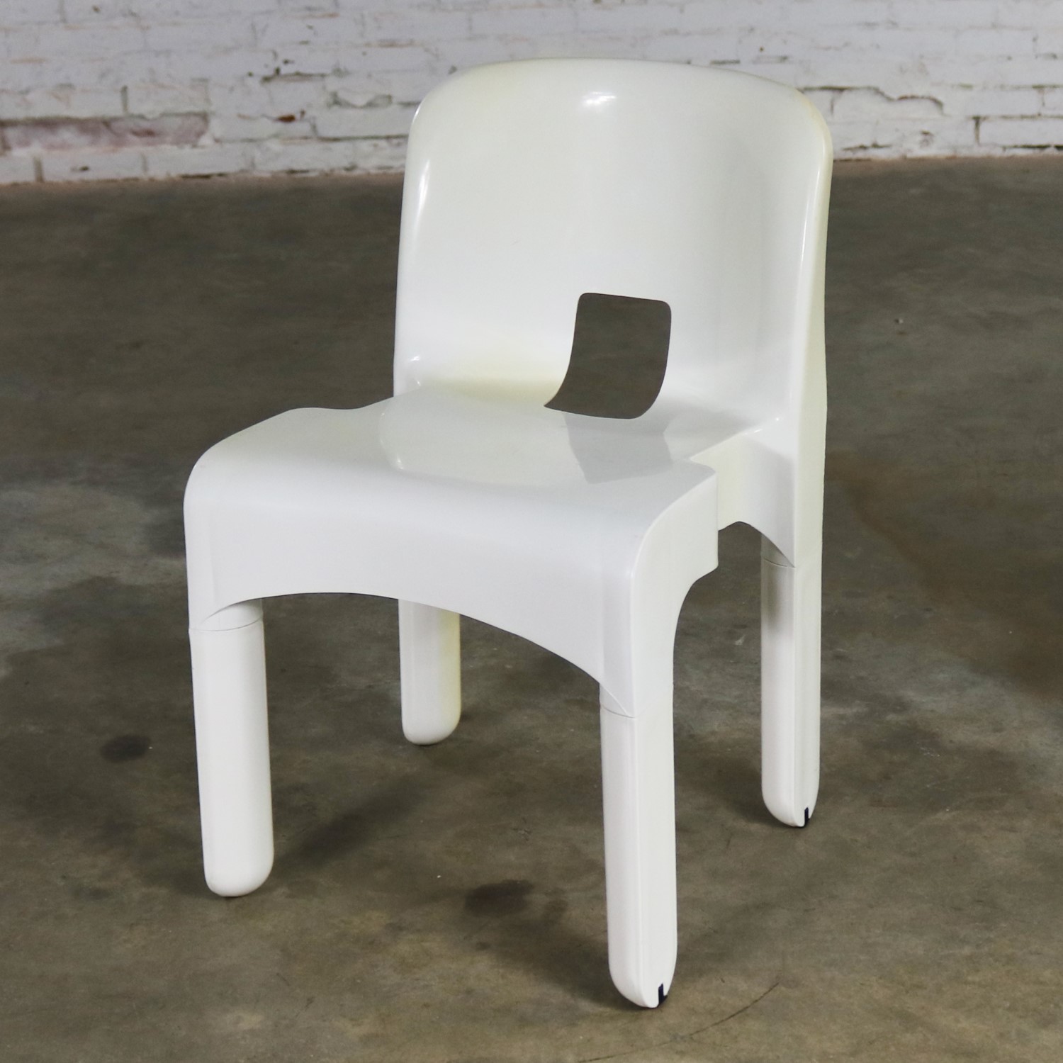 Sedia Universale 4867 Plastic Chair by Joe Columbo for Kartell in White