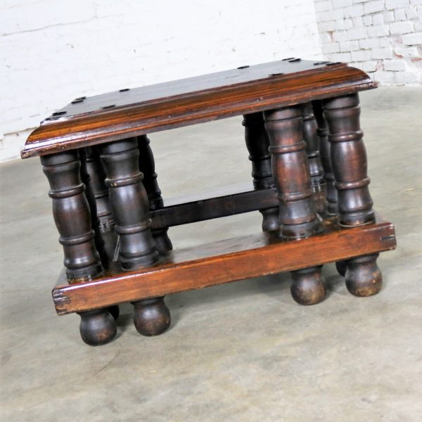 Spanish Revival Style Square End Table with Nail Heads by Artes De Mexico Internacionales, SA