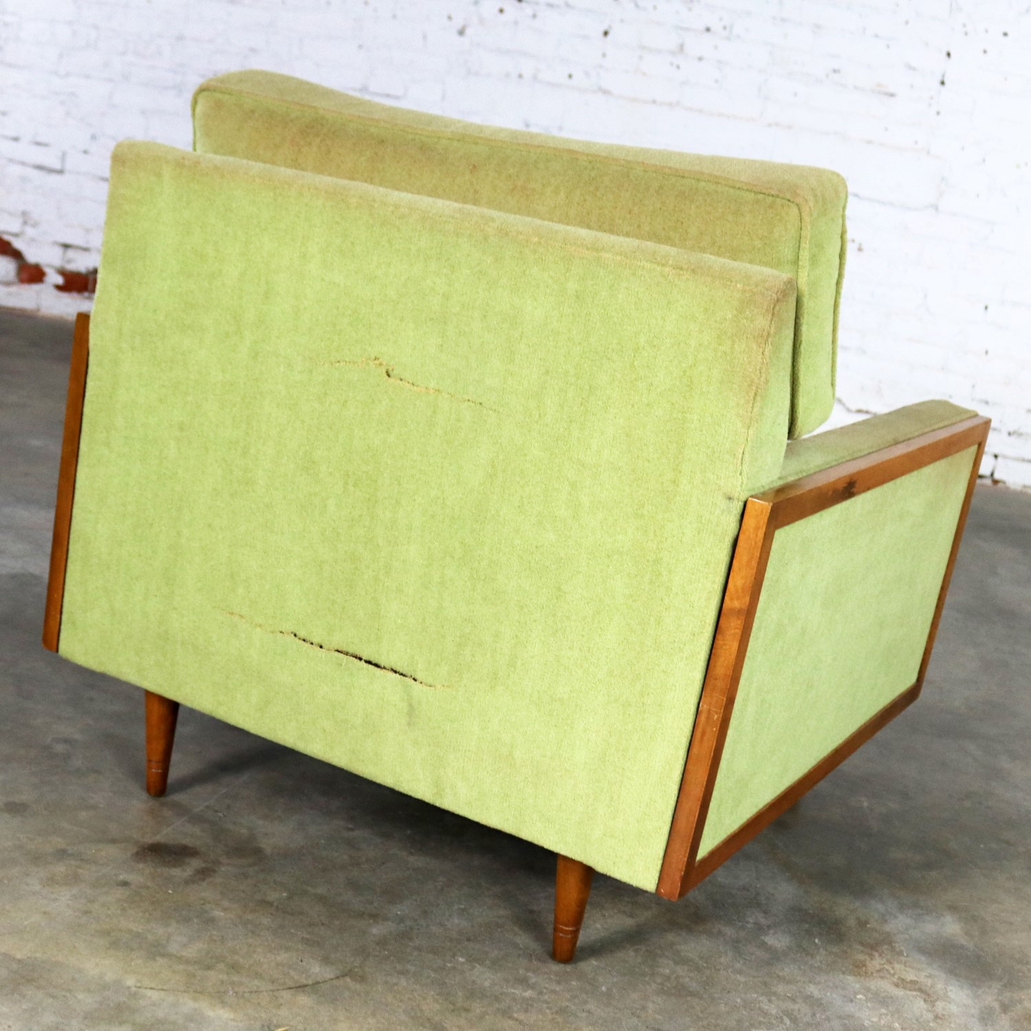 Mid Century Modern Cube Lounge Club Chair Style of Milo Baughman