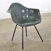 Elephant Hide Gray Eames Herman Miller Molded Fiberglass DAX Arm Shell Chair H Base