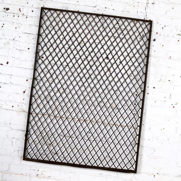 Antique Primitive Industrial Woven Wire Window Security Guard