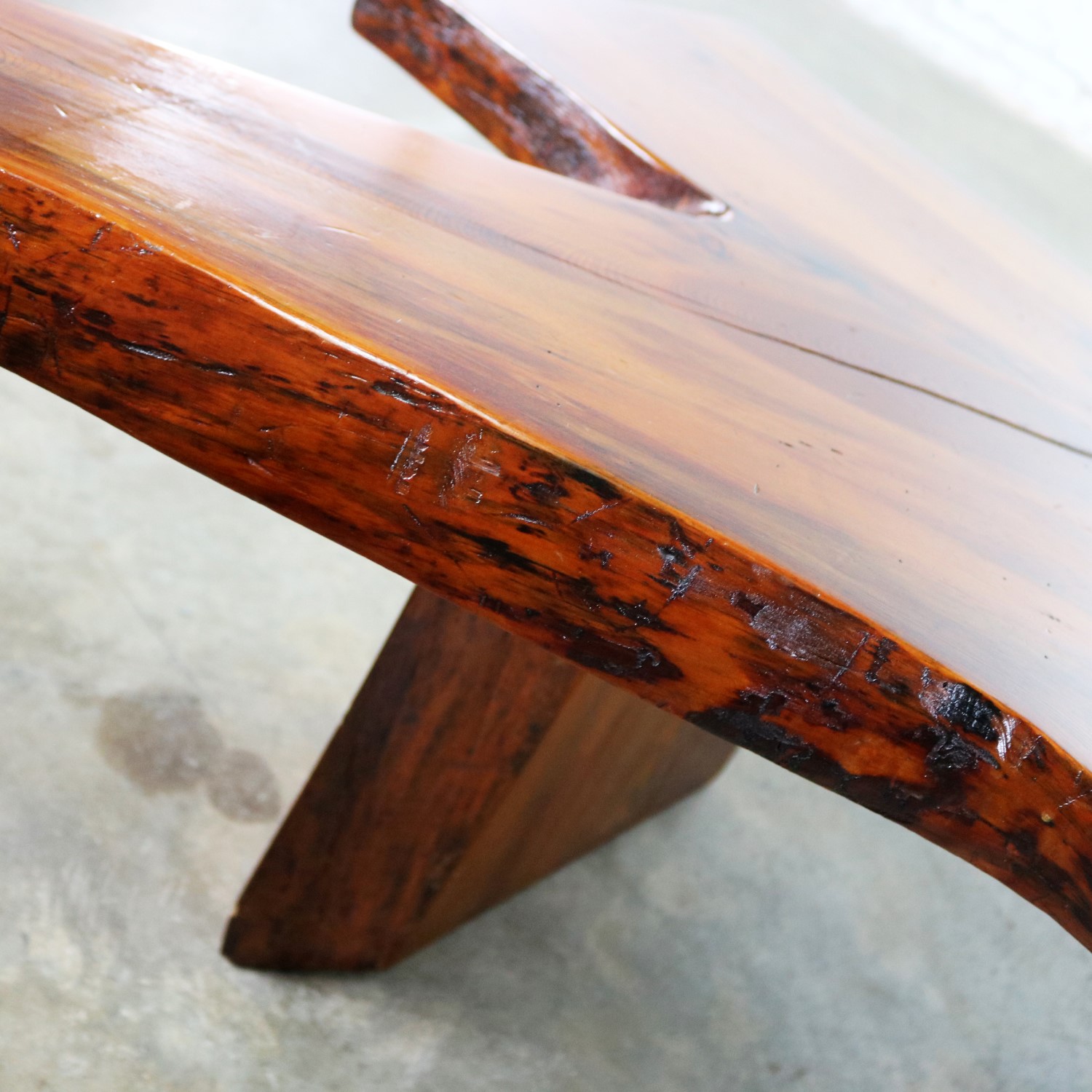 Live Edge Solid Slab Coffee Table or Bench in the Style of George Nakashima