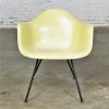 Eames Herman Miller LAX Fiberglass Arm Shell Chair X Base Zenith Rope Edge Yellow