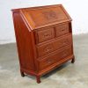 Asian Teak Hand Carved Drop Front Compartmentalized Desk Style of George Zee