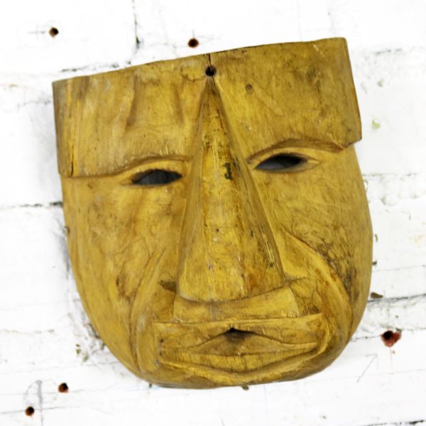 Collection of Five Vintage Mexican Folk Art Hand Carved Wood Masks ...