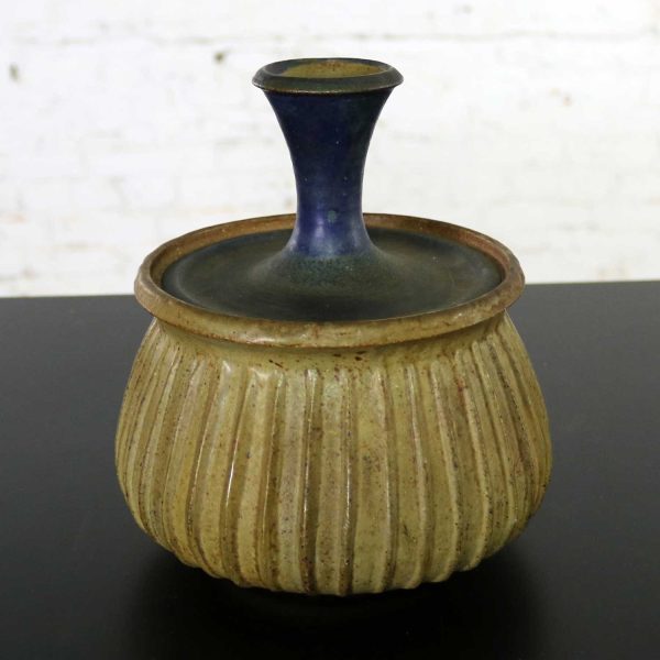 Joel Edwards Stoneware Lidded Vessel Mid Century Modern