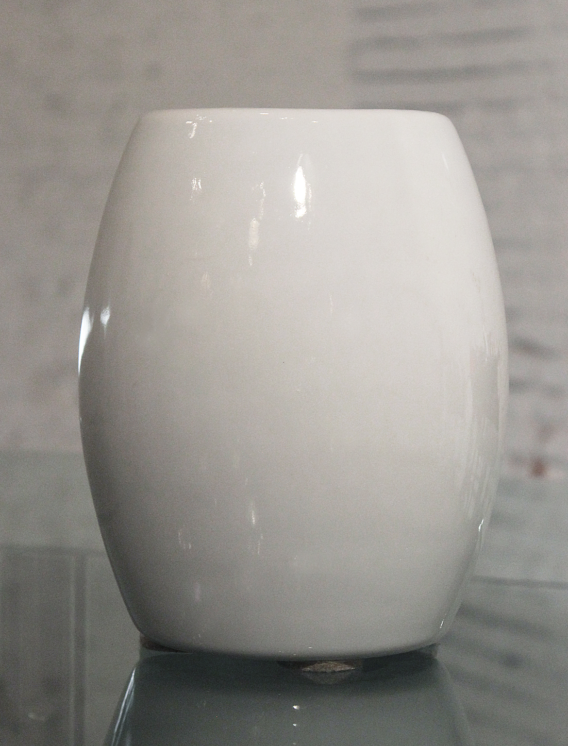 Vintage White Vitreous China La Croix Crucible or Mortar Vase