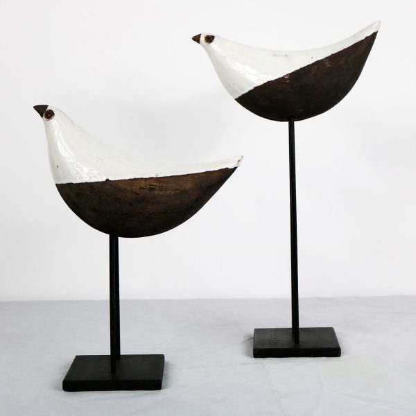 Aldo Londi Bird on Stand by Bitossi for Rosenthal-Netter Vintage Mid Century Modern Pair