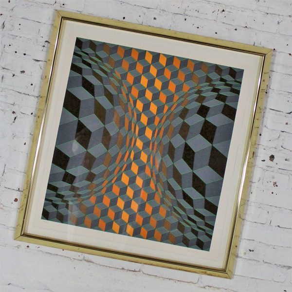 Bi-Cheyt by Victor Vasarely Serigraph in Color Pencil Signed Numbered