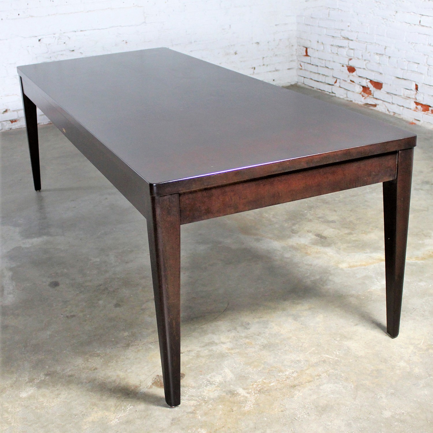 Library Style Dark Espresso Stained Maple Dining Table Vintage Modern by Bro-Dart Industries