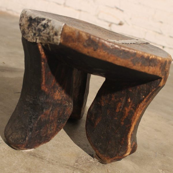 Antique Hand Carved African Three-Legged Wooden Stool