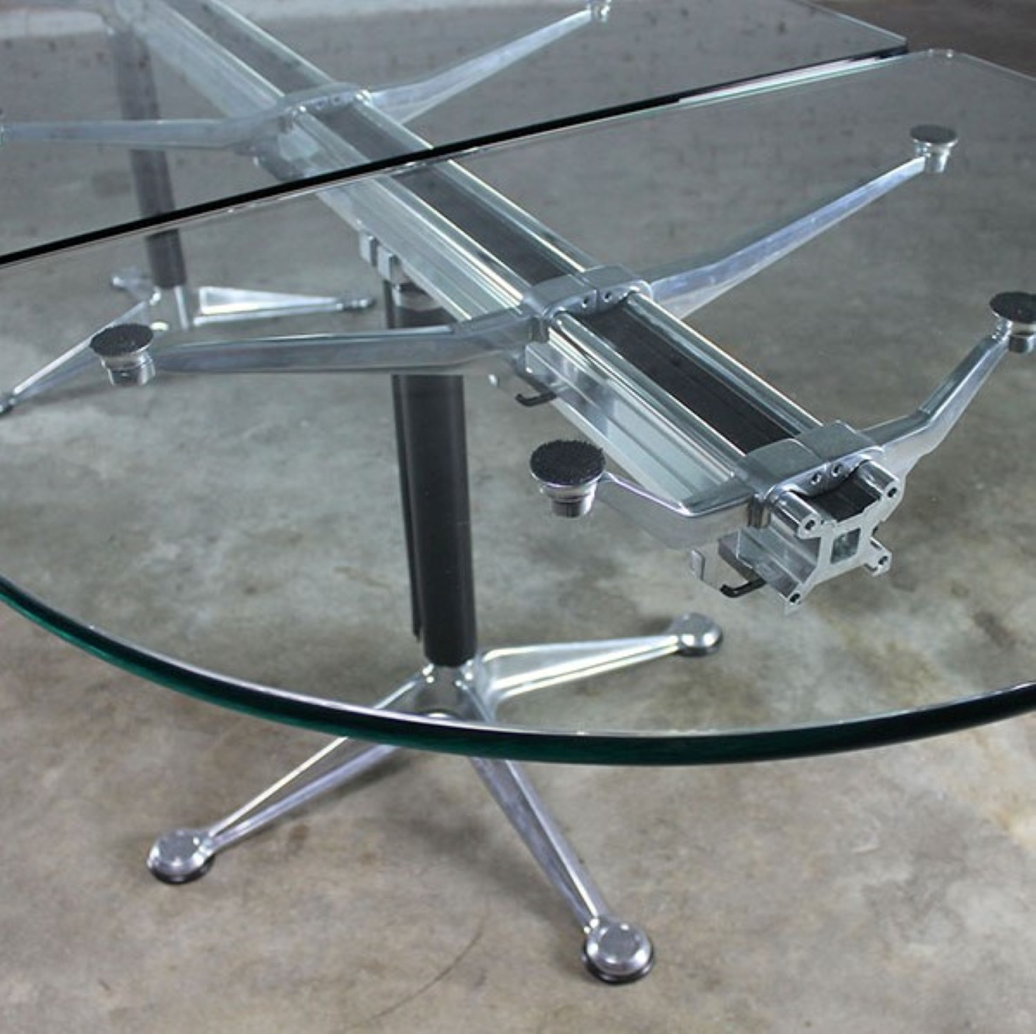 Vintage Herman Miller Glass & Aluminum Beam Table or Desk by Bruce Burdick
