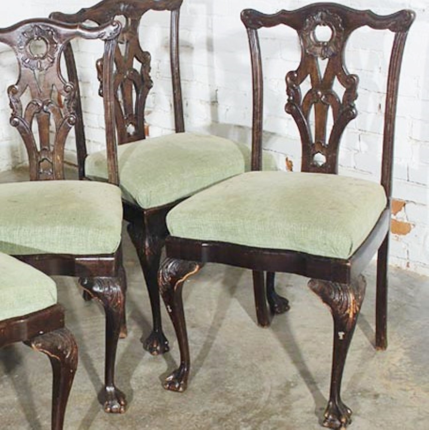 Antique Chinese Chippendale Dining Side Chairs Set Of 6 Warehouse 414