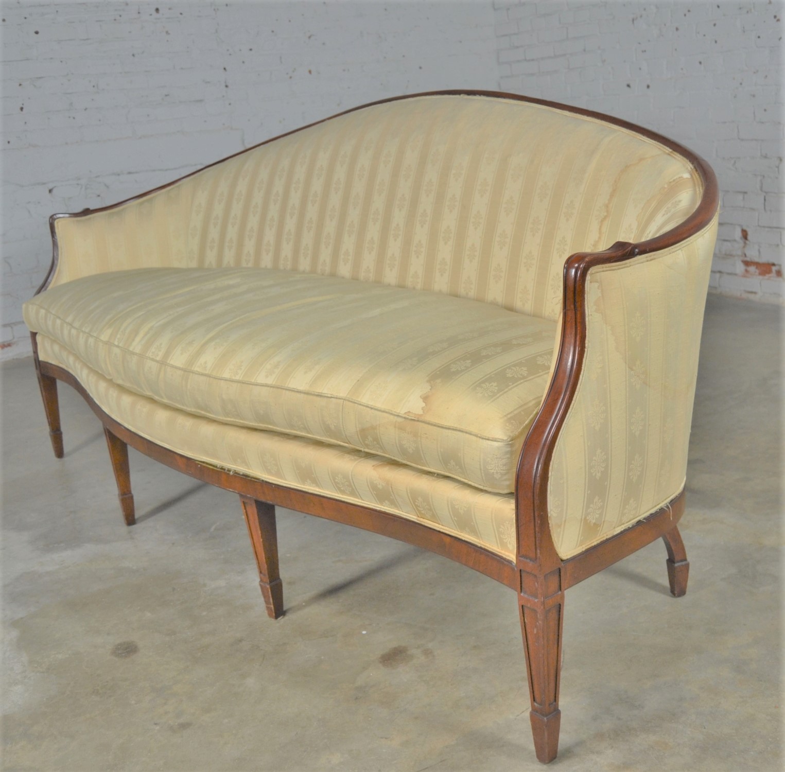 Vintage Hickory Chair Company Regency Style Mahogany Frame Sofa