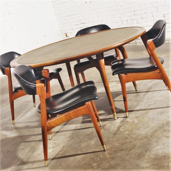 Vintage Mid Century Modern Americana Casual Game Table & Chairs by Jack Van der Molen for Jamestown Lounge Company