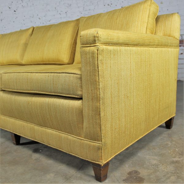 Vintage Mid Century Four Cushion Extra Long Lawson Style Golden Yello