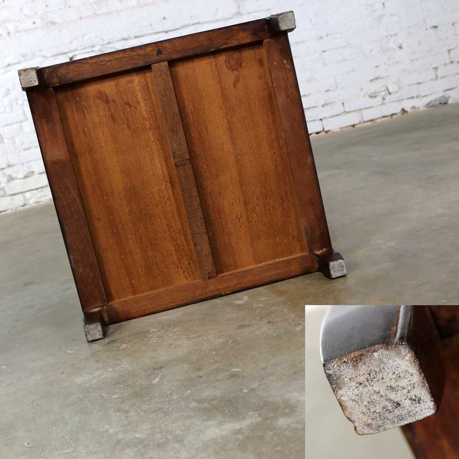 Vintage Petite Asian Rosewood Square End Table Cabinet Style George Zee of Hong Kong