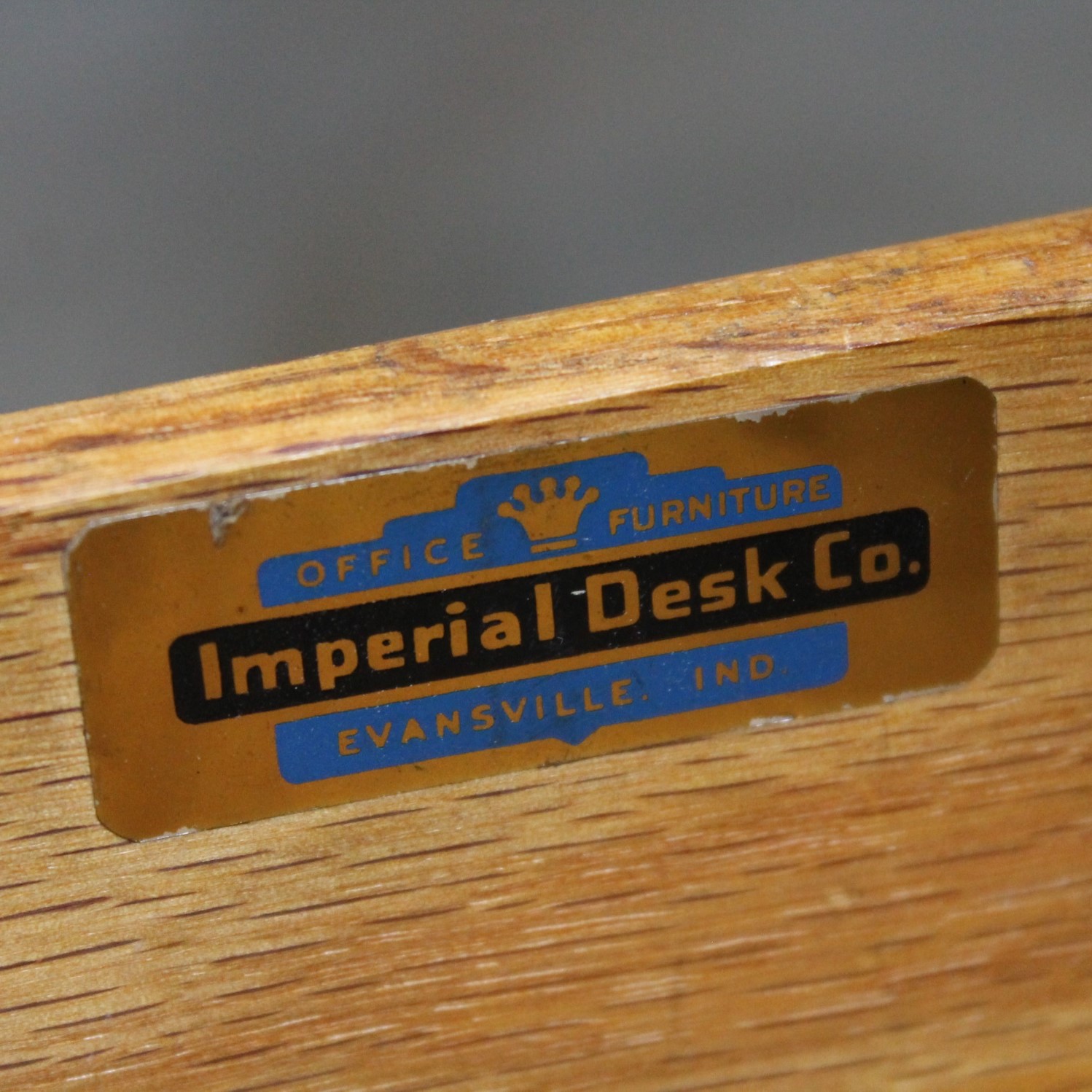 Mid-Century Modern Imperial Desk Company Walnut Laminate and Black Metal Desk with Return