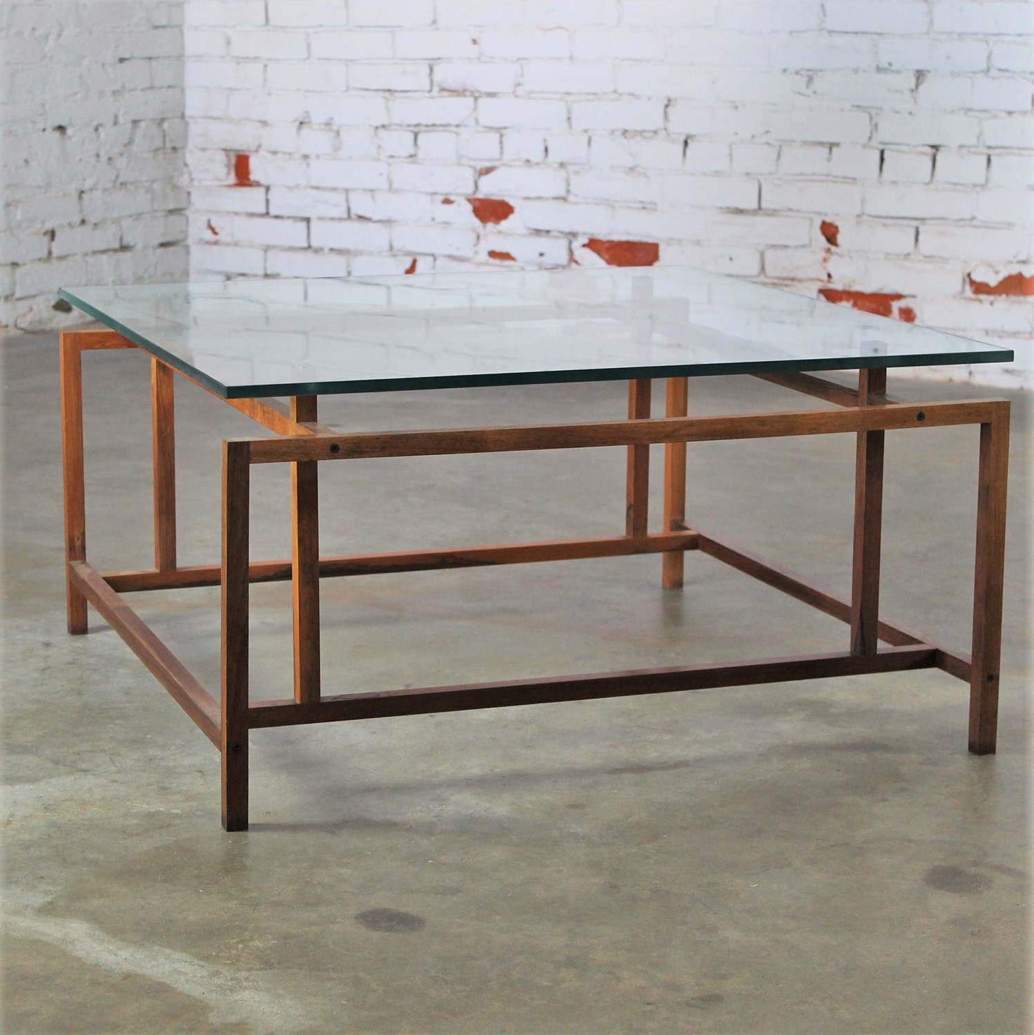 Vintage Rosewood & Glass Coffee or Cocktail Table by Henning Norgaard for Komfort