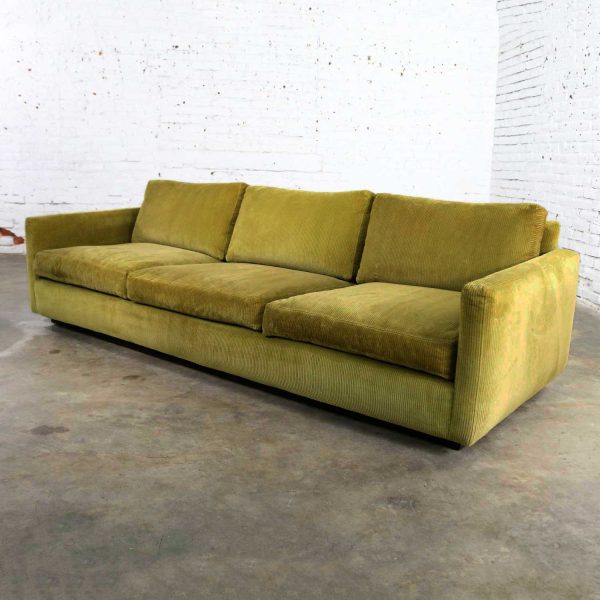 Lawson Style Wide Wale Corduroy Sofa by Milo Baughman for Thayer Coggin