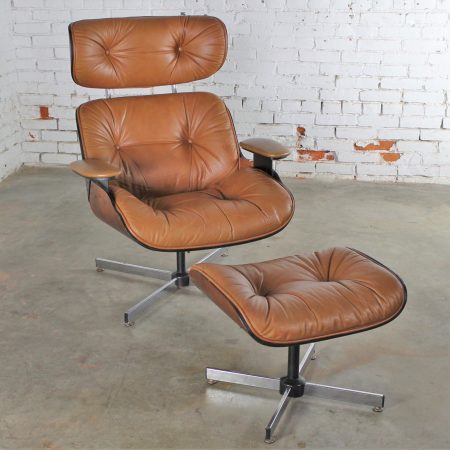 Mid Century Modern Plycraft Eames-style Lounge Chair & Ottoman Saddle 