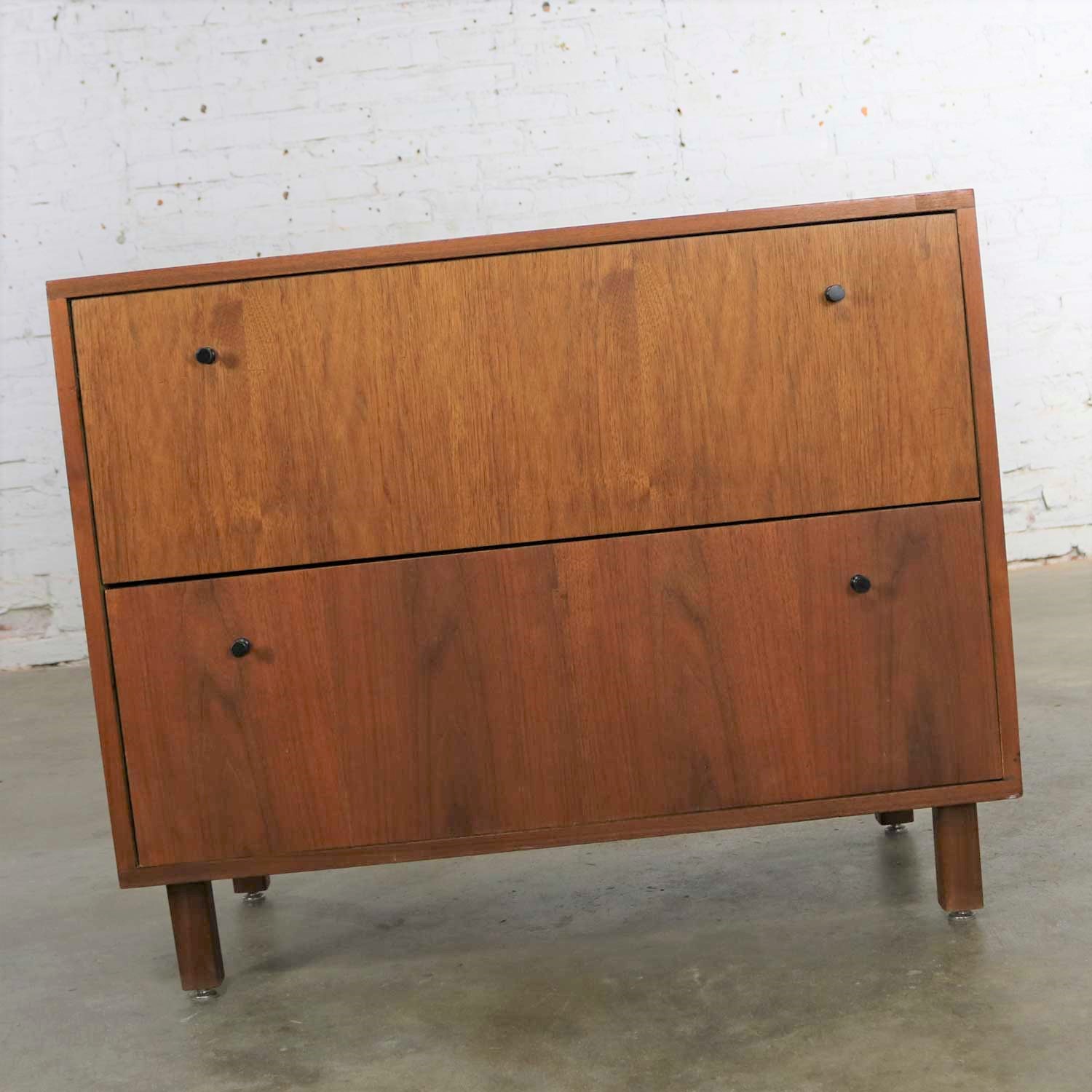 Mid Century Modern Two Drawer Lateral File Cabinet in Walnut by Hardwood House Inc.
