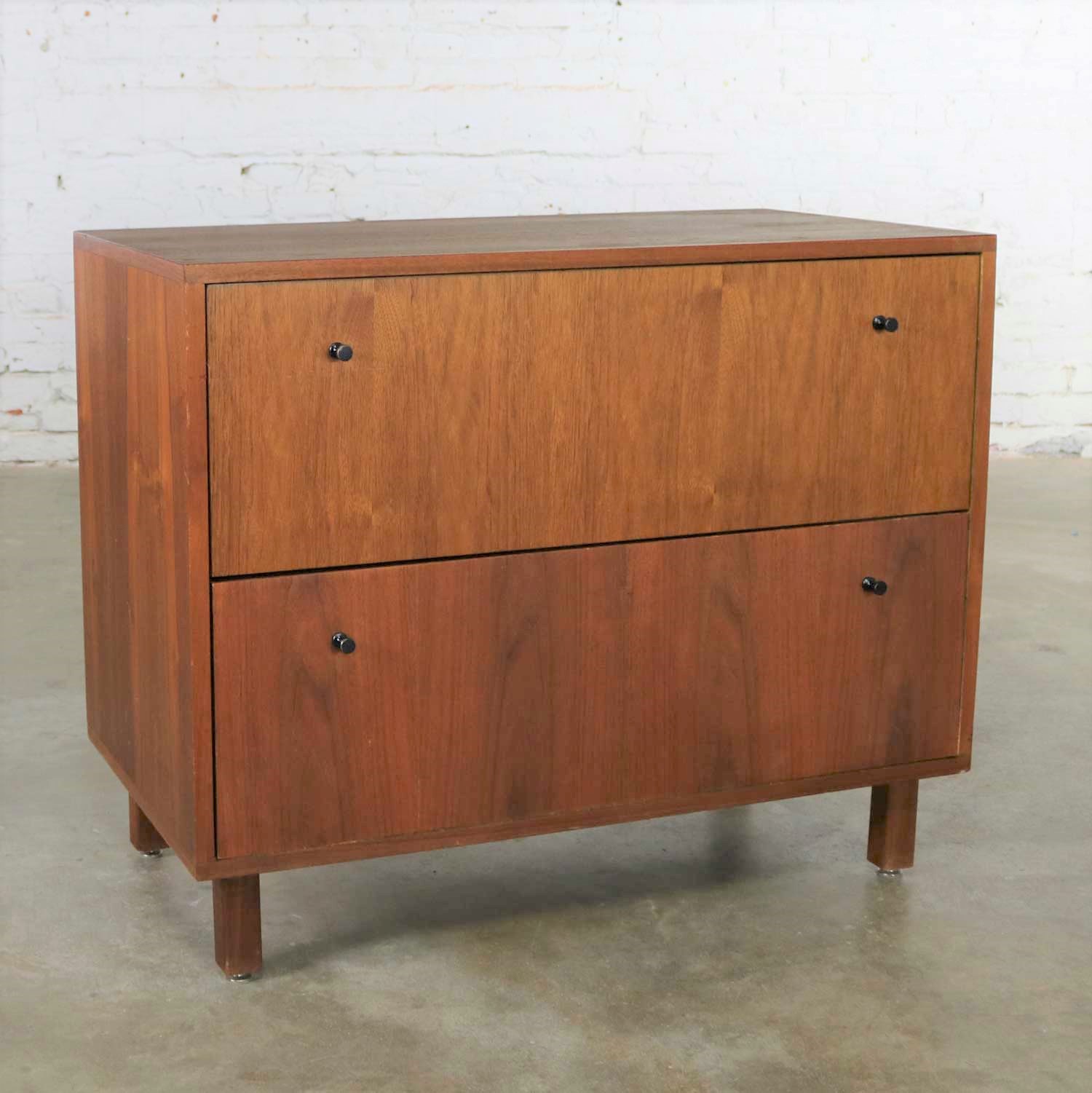 Mid Century Modern Two Drawer Lateral File Cabinet in Walnut by Hardwood House Inc.